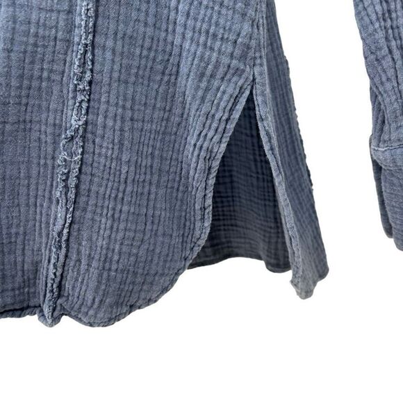 Free‎ People All About The Feels Button Blouse Blue Small - Picture 7 of 9